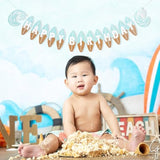 Surf Happy Birthday Banner - Surf 1St Birthday Decorations,The Big One Wave First Surfboard Banner,Beach Party Decorations (Surfbirthday)