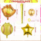 12Pcs Softball Party Balloons - Glove, Bat & Confetti Balloons for Sports Theme