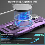 For Iphone 16 Pro Max Case With Adjustable Camera Protector & Screen Protector,[Compatible With Magsafe] [Military Grade Protection] Shockproof Phone Case For Iphone 16 Pro Max,Purple