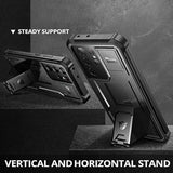 For Samsung Galaxy S21 Ultra Case, [Built In Screen Protector And Kickstand] Heavy Duty Military Grade Protection Shockproof Protective Cover For Samsung Galaxy S21 Ultra 5G, 6.8 Inch Black