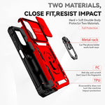 Phone Case For Samsung Galaxy A14 5G Case With Hd Screen Protector & Slide Camera Cover & Rotated Ring Kickstand, [Military-Grade] Phone Case For Galaxy A14 5G,Red