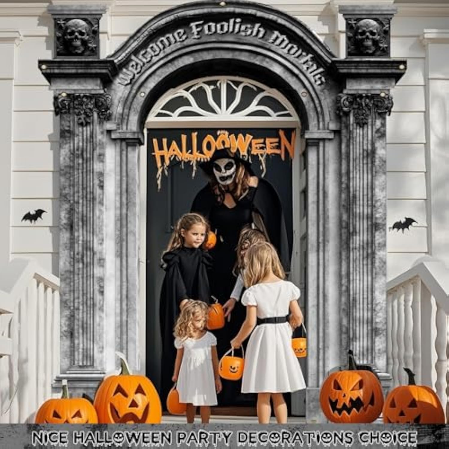 Haunted Mansion Halloween Banner 7.3x5.7ft Gothic Door Wall Porch Decor