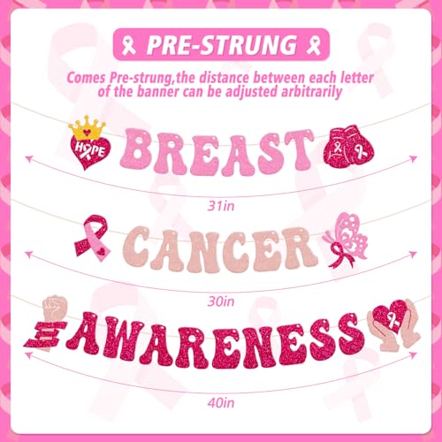 Breast Cancer Awareness Banner Breast Cancer Support Party Decorations October Breast Cancer Awareness Month Hope Courage Brave Party Supplies