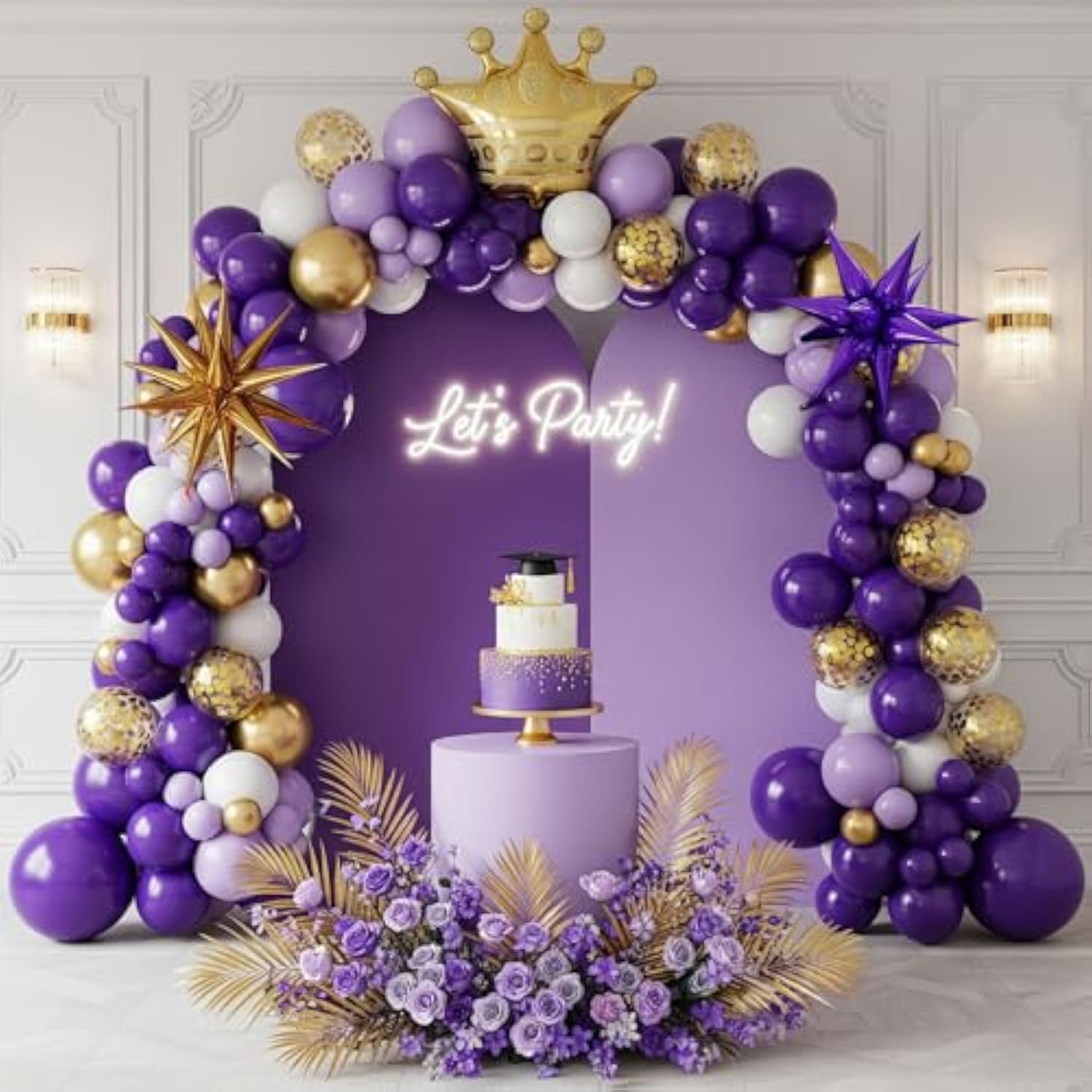 Emerald Green Gold White Winter Balloon Garland Arch Kit Double Stuffe