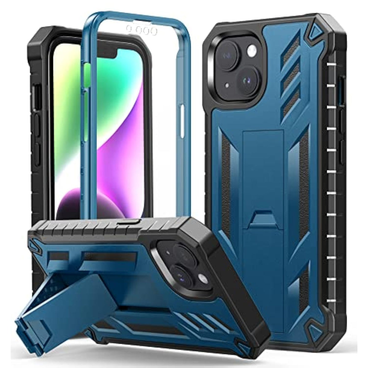 For Iphone 14 Plus Case: Military Grade Drop Proof Rugged Protective Cell Phone Cover With Kickstand & Built-In Protection | Matte Textured Shockproof Tpu Hybrid Bumper Cases
