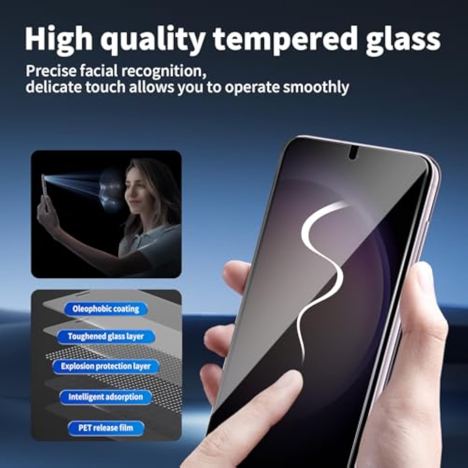 3 Pack For Samsung Galaxy S23+/S23 Plus Privacy Screen Protector, 9H Hardness Anti-Spy Tempered Glass, Scratch-Resistant ?Anti-Fingerprint?Bubble Free, Easy Install
