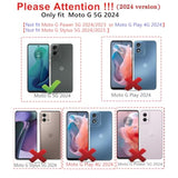 Phone Case For Motorola Moto G 5G 2024 Case With Hd Screen Protector & Slide Camera Cover & Kickstand, [Military-Grade] Phone Case For Moto G 5G 2024 (Rosegold)