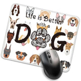 Life Is Better With A Dog Funny Mouse Pad For Desk, Dog Lover Gifts, Dog Owner Gifts, Cute Mousepad Gifts For Dog Mom Pet Lover Friend, Office Gifts For Coworker Colleagues