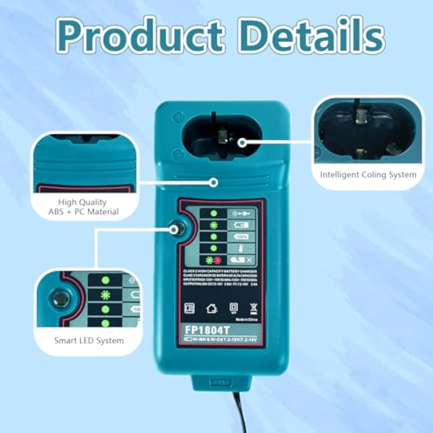 Ni-Cd Ni-Mh Battery Charger Replace For Makita Pa14 1822 1220 1222 1233S Battery 9.6V-18V Replacement Power Tool Battery