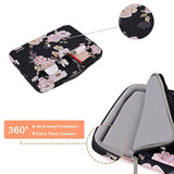 MOSISO 360 Protective Laptop Sleeve Compatible with MacBook Air 13 inch M2 A2681 M1 A2337 A2179 A1932 2023-2018/Pro M2 M1 A2338 A2251 A2289 A2159 A1989 A1706 A1708, Peony Bag with Belt, Black