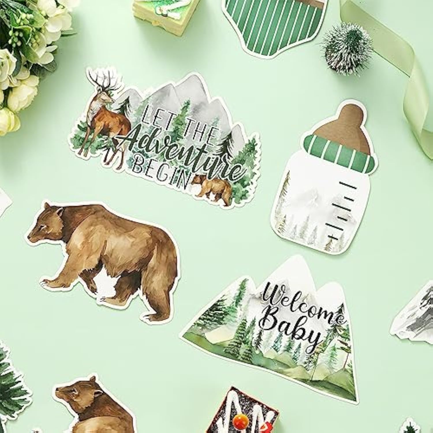 24 Set Adventure Baby Shower Centerpiece Sticks Let The Adventure Begi