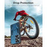 For Samsung Galaxy S24-Plus Case: Rugged Protective S24+ Phone Cases With Kickstand | Durable Matte Drop Proof Hard Covers Military Grade Shockproof Protection Sturdy Heavy Duty Blue