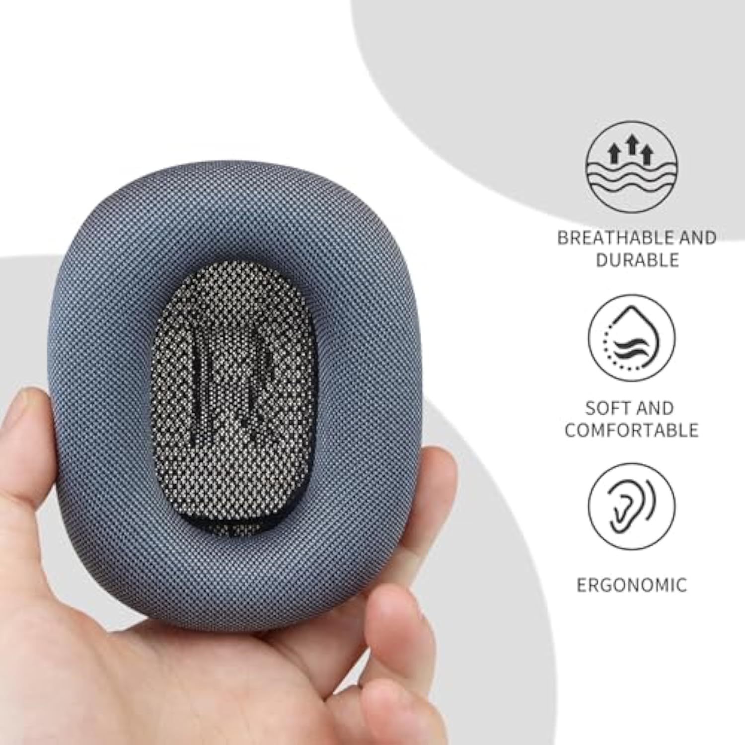 Upgraded Ear Cushions For Apple Airpods Max 2024 Headphones, Silica Gel Mesh Fabric Replacement Ear Pads Cover With Memory Foam And Magnet,Closer To The Original (Midnight)