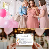 50Pcs Wildflower Baby Shower Advice Cards For Baby Shower Games, Baby In Bloom Advice And Wish Cards Box For New Parents Baby Shower Decorations (Mix)