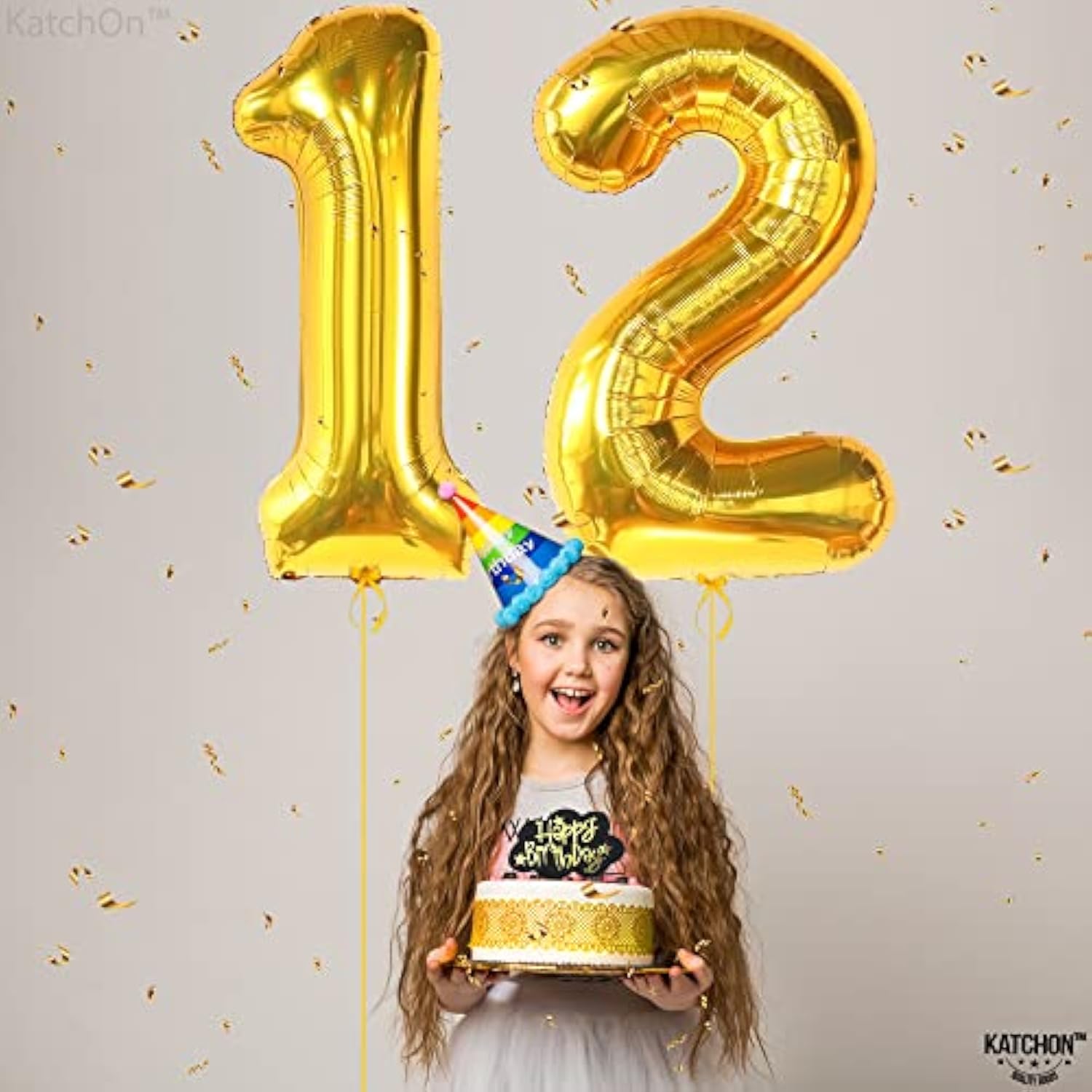 , Big Gold 12 Balloon Number - 40 Inch | 12 Number Balloons, 12Th Birt