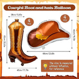 8 Pcs Western Themed Party Balloons Include Cowgirl Boot And Cowgirl Hat Foil Balloon, Bachelorette Party Decorations For Western Themed Birthday Party