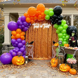 146Pc Halloween Balloon Arch Kit – Orange Black Green Purple Party Garland