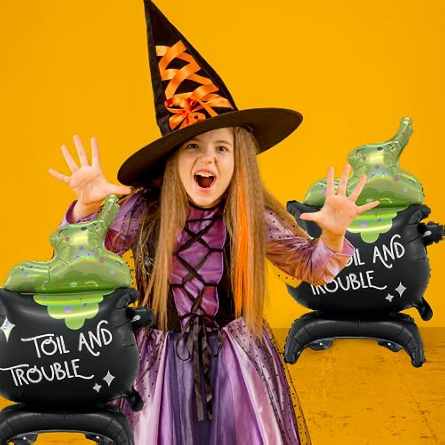 Large Halloween Foil Cauldron Balloon for Indoor Party Props and Boo Day Decor