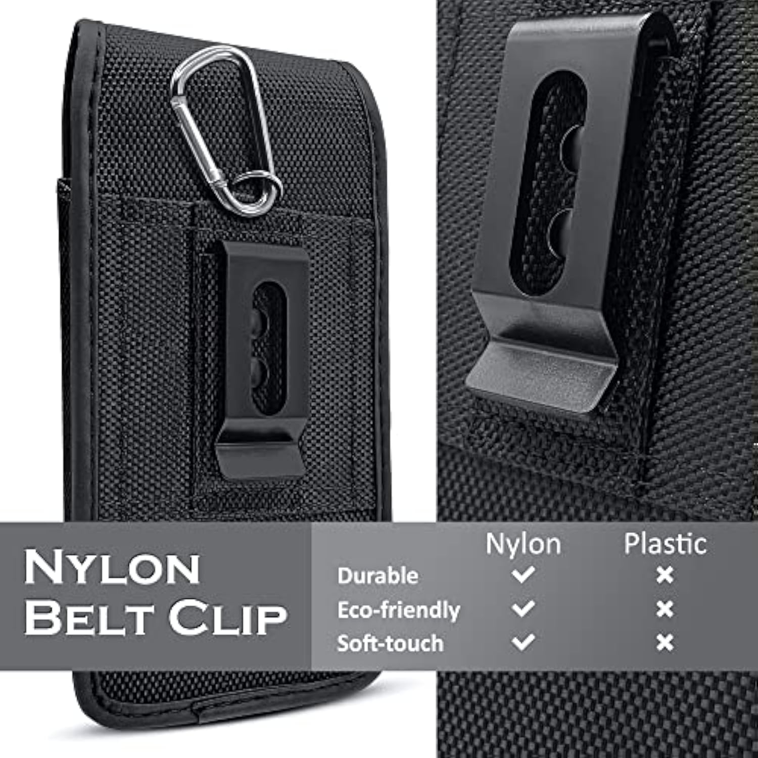 Cell Phone Holster For Galaxy S24+ Plus, S23+, S22+ Plus, S21+, S20+, S10+, S9+, A53, A52, A51, A50, Belt Holder Case With Clip, Carabiner, Id Card Pouch Cover (Fits Phone With Otterbox Case)