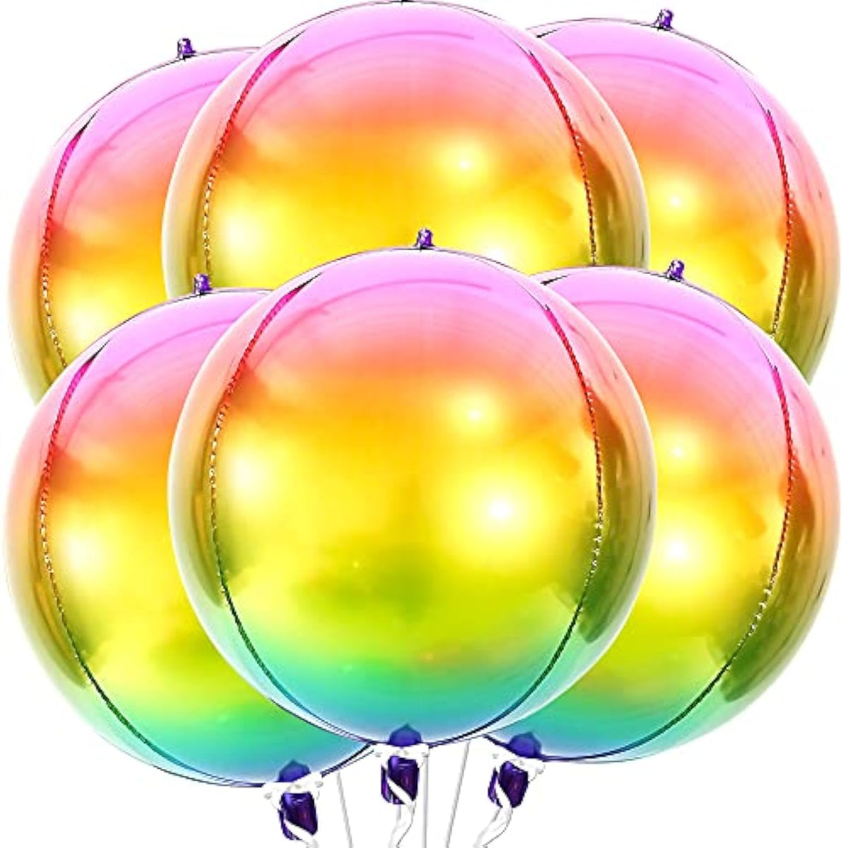 , Large Black Mylar Balloons - 22 Inch, Pack Of 6 | Round 4D Mylar Balloon | Black Balloons For Birthday, Bachelorette Decorations, Halloween Foil Balloons For Halloween Decorations