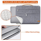 KINGSLONG 14 inch Laptop Sleeve Bag, Slim Shockproof Handbag, Computer Carrying Case Cover Compatible with MacBook Air/Pro Acer Asus Dell HP Grey
