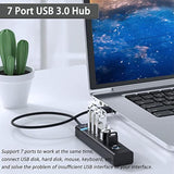Usb Hub 3.0, 7-Port Usb Data Hub Splitter For Laptop, Pc, Macbook, Mac Pro, Ma