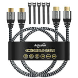 4K Hdmi Cable 8 Feet/2 Pack, High Speed 18Gbps Hdmi 2.0 Cable (1.5-60Ft), Hdr