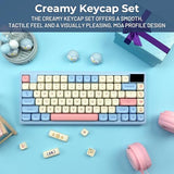 Pbt Keycaps,Moa Profile Cute Keycaps Pink Kawaii Anime Round Keycaps Set For Cherry Gateron Mx Switches Mechanical Keyboards,Rainbow Candy