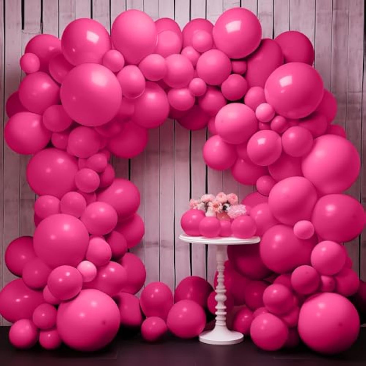 144 Pcs Fuchsia Pink Balloons Arch Kit - Different Sizes 18, 12, 10, 5 Inches | Birthday Balloons Kit, For Birthday Decorations | Graduation Decorations 2025