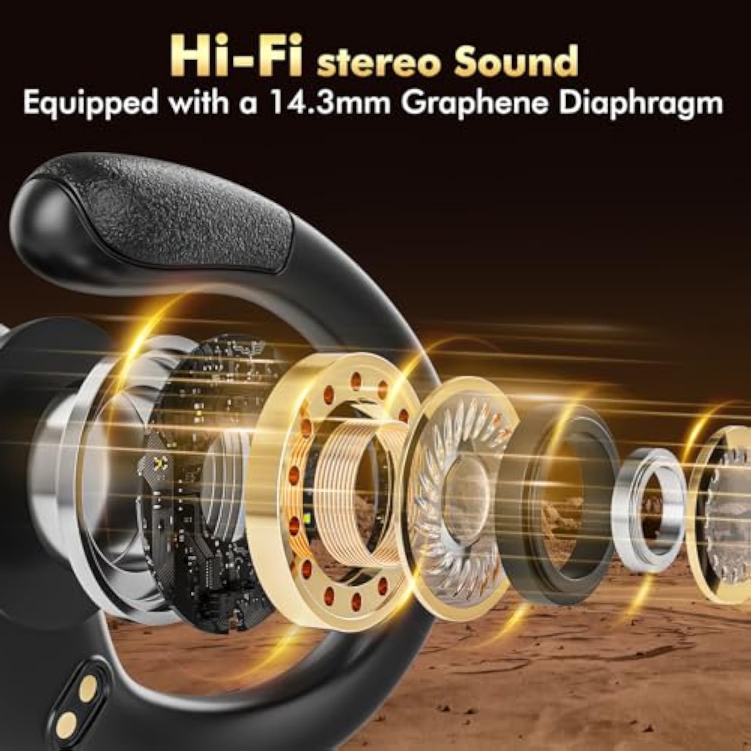 Wireless Earbuds Bluetooth Headphones 80Hrs Playback Ear Buds Power Display With Noise Canceling Mic Headsets For Sports/Workout/Running Black