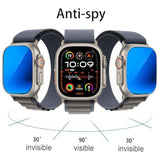 3 Pack Anti-Blue Privacy Tempered Glass For Apple Watch Ultra 2 / Watch Ultra 49Mm Mirror Anti-Spy Screen Protector Anti-Peep Film Electroplated Blue