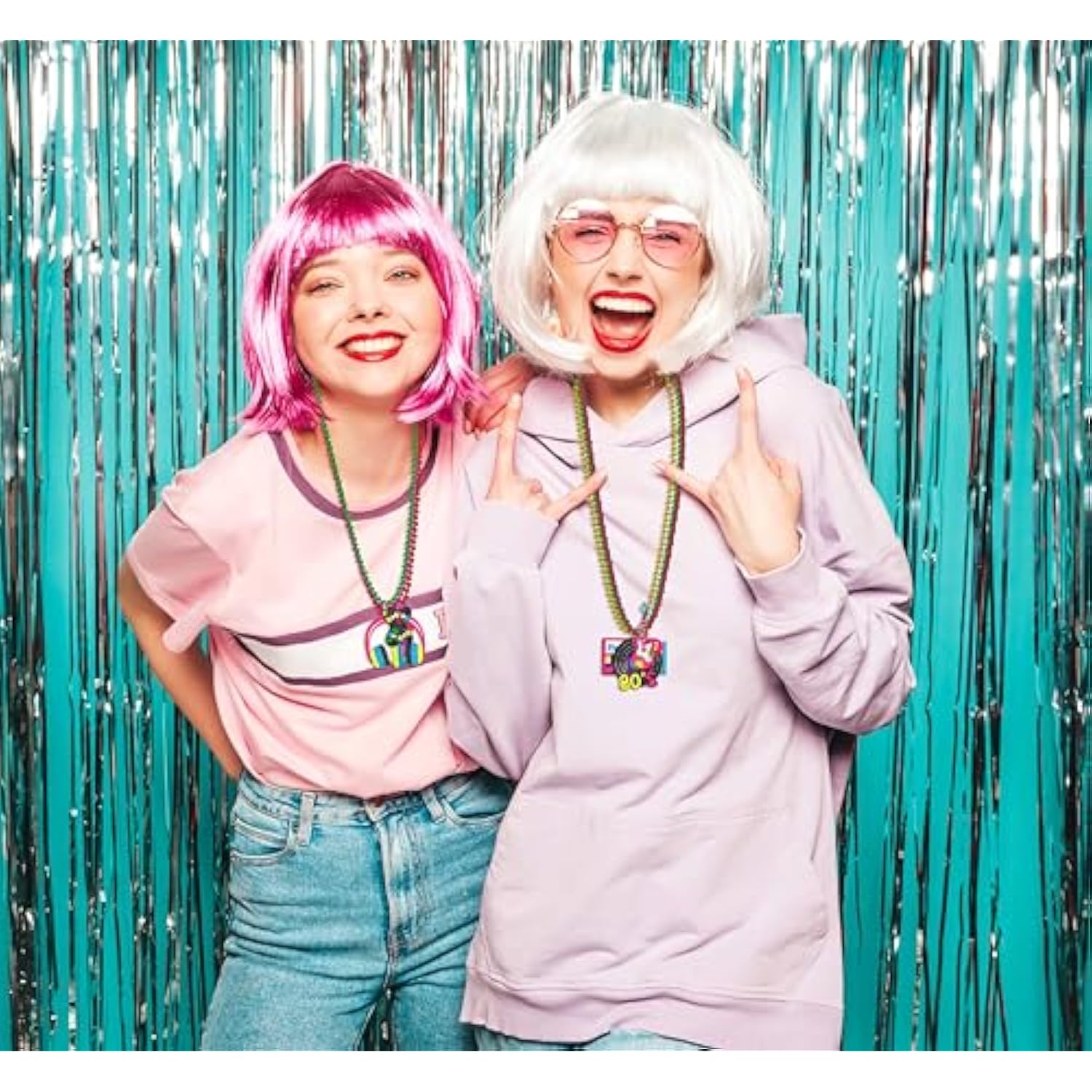 48Pcs 80S Party Decorations Favors: Retro Disco Rock Beads Bulk For Women, 1980S 80'S Theme Accessories Supplies