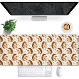 Cute Hedgehog Gaming Mouse Pad, 31.5"×11.8" Extended Desktop Mouse Pads For Keyboard Laptop Computer, Large Desk Mat With Stitched Edges For Work Office Desk Decor (Hedgehog & Daisy)