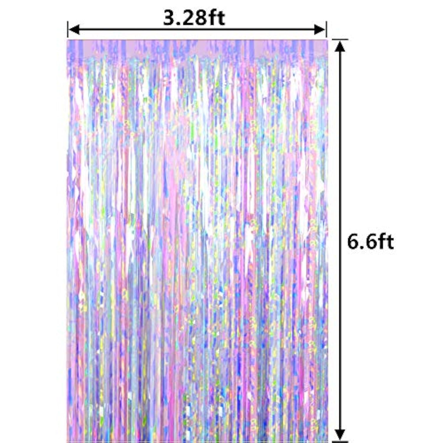 3 Packs Metallic Tinsel Fringe Curtains 3.3x6.6 Ft for Party Photo Booth Decor