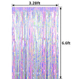 3 Packs Metallic Tinsel Fringe Curtains 3.3x6.6 Ft for Party Photo Booth Decor
