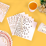 Pink And Gold Party Supplies - 350 Pcs Disposable Dinnerware Set - Pink Paper Plates Napkins Cups, Gold Plastic Forks Knives Spoon For Graduation, Birthday, Cocktail Party