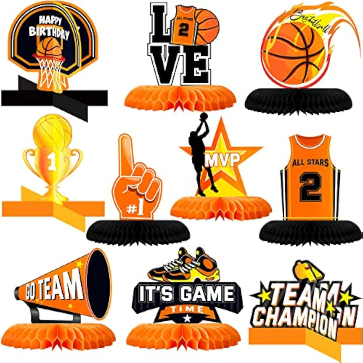 10 Pieces Basketball Birthday Decorations Basketball Table Centerpiece