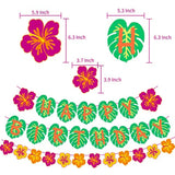 Hawaiian Happy Birthday Banner for Tropical Luau Party, Palm Leaf Decor