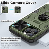 For 13 Pro Max Case, 12 Pro Max Case With Kickstand Camera Cover With Built-In 360° Rotate Ring Stand Magnetic Magnet Protective Phone Case For 13 Pro Max/12 Pro Max -Green