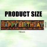 Happy Birthday Yard Banner - 78.7X17.7 Inch Stained - Glass Letter & Brick Wall With String Lights Happy Birthday Yard Design, Outdoor/Indoor Giant Sign For Birthday Decor