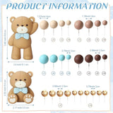 101 Pcs Bear Ball Cake Toppers Blue Brown Gold Khaki Mini Balloons Foam Balls Cake Toppers For Bear Birthday Baby Shower Wedding Decoration