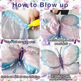 Butterfly Balloons - 4 Pcs 40 Inch Pink Purple & Blue Mylar Foil Balloons For Girls Women'S Butterfly Theme Party Wedding Birthday Baby Shower Decoration (Purple/Blue-4Pcs)