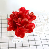 10 Pcs Artificial Plumeria Flowers -1.5Inch Stems & 3Inch Real Touch Lifelike Frangipani Fake Flower Bouquets For Cake Top Home Office Wedding Engagement Party Spring Flowers Decor (Red)