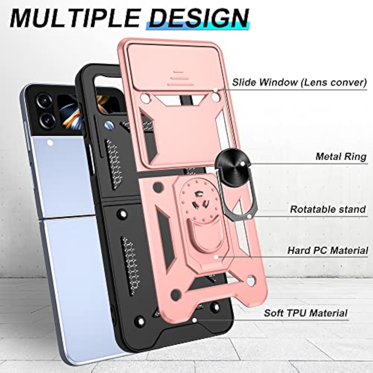 Samsung Galaxy Z Flip 4 Case with Slide Camera Cover
