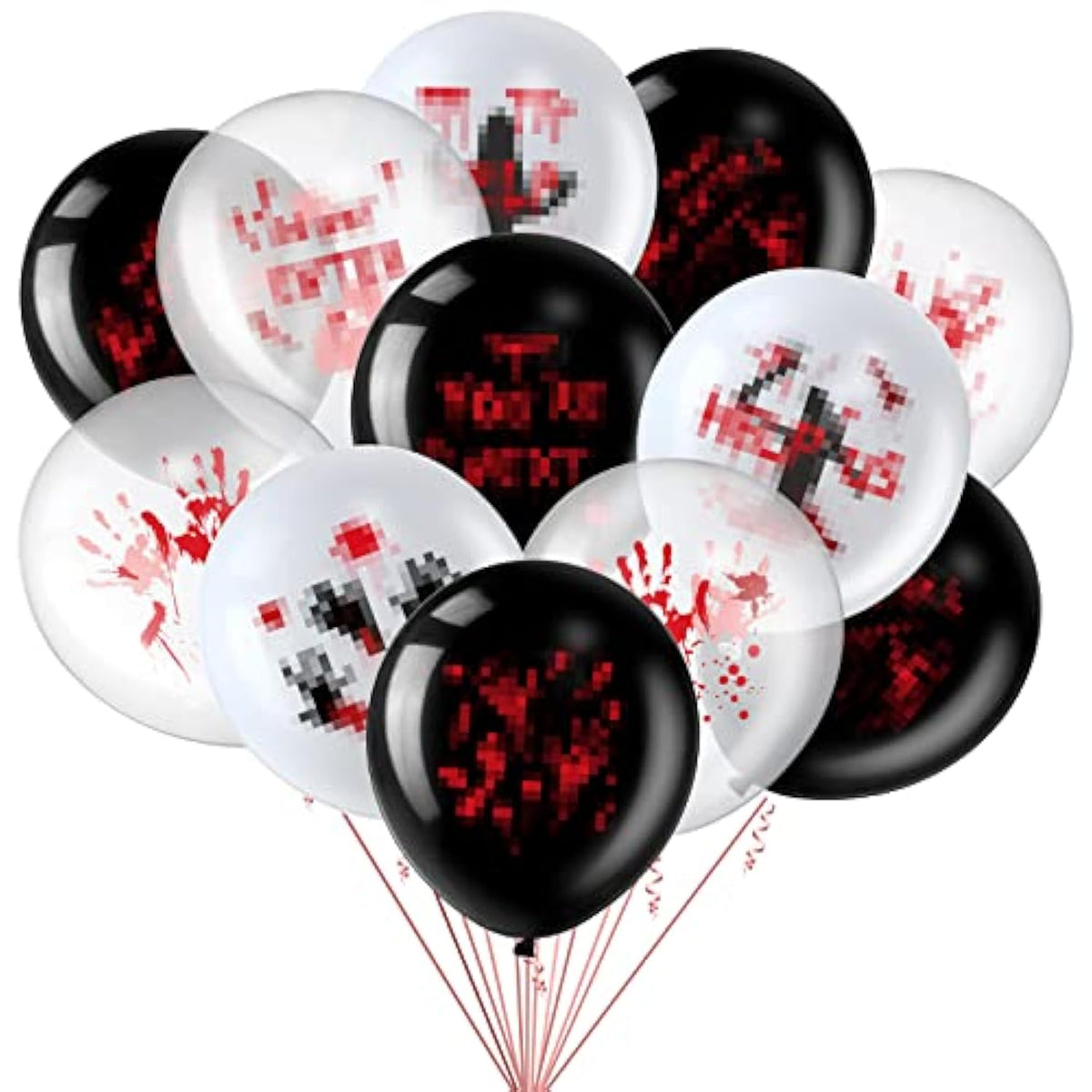 45pcs Halloween Balloons 12 Inch Bloody Handprint Footprint Zombie Latex Party Decor