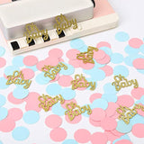 Oh Baby Shower Gender Reveal Confetti - 220 Pcs Glitter Pink Blue Round Table Confetti For Baby Shower Party Decorations