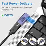 Usb C 90 Degree Adapter 240W, Usb C Right Angle Adapter 40Gbps, 90 Degree Usb