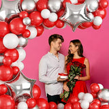 Balloons Garland Kit Black Pink, 96Pcs Metallic Chrome Rose Gold Black