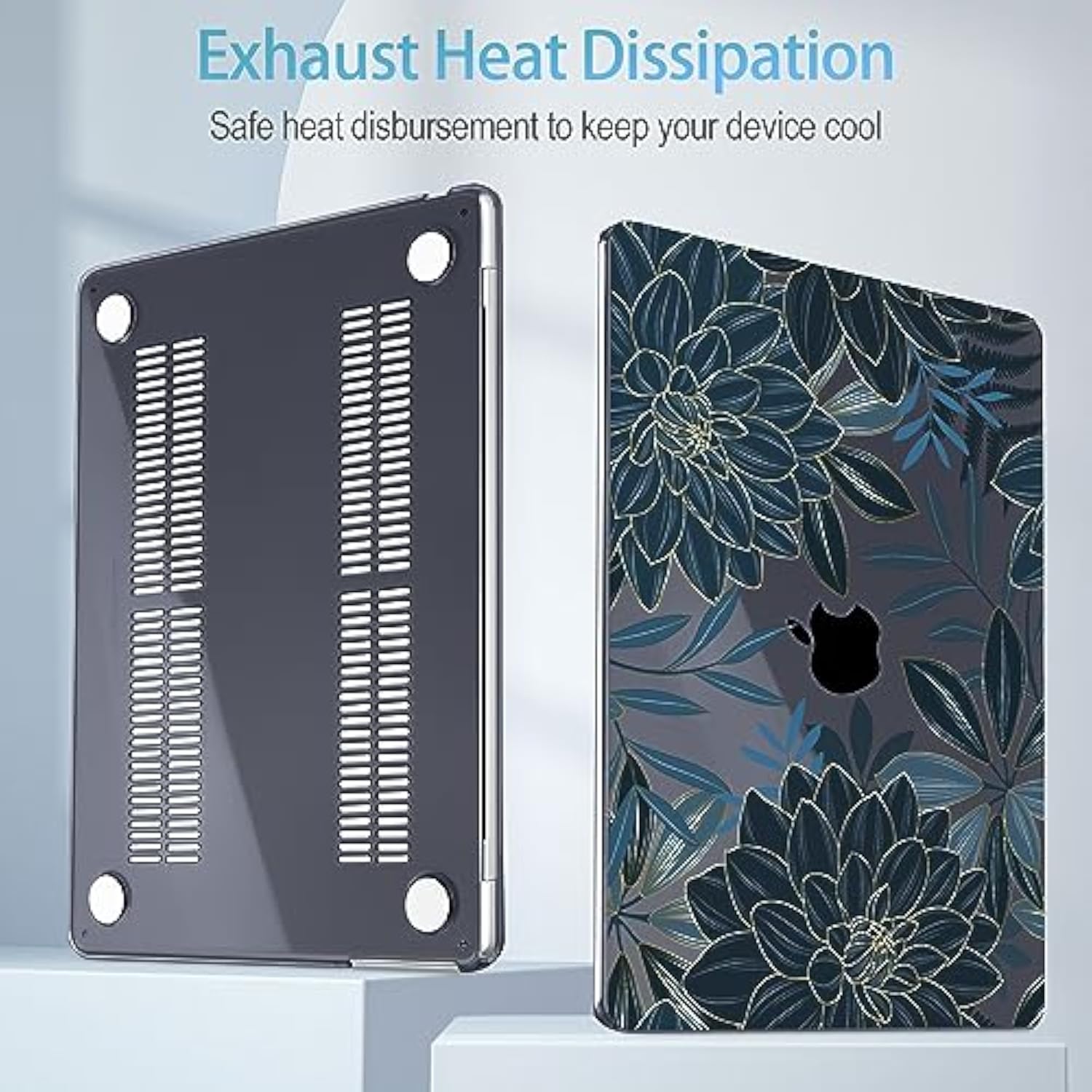 Designed For 2025/2024/2023 Macbook Air 15 Inch M4 A3241 /M3 A3114 /M2 A2941 Case, Printed Plastic Hard Shell Cover With 15.3" Liquid Retina Display Touch Id, Dahlia Flower C035