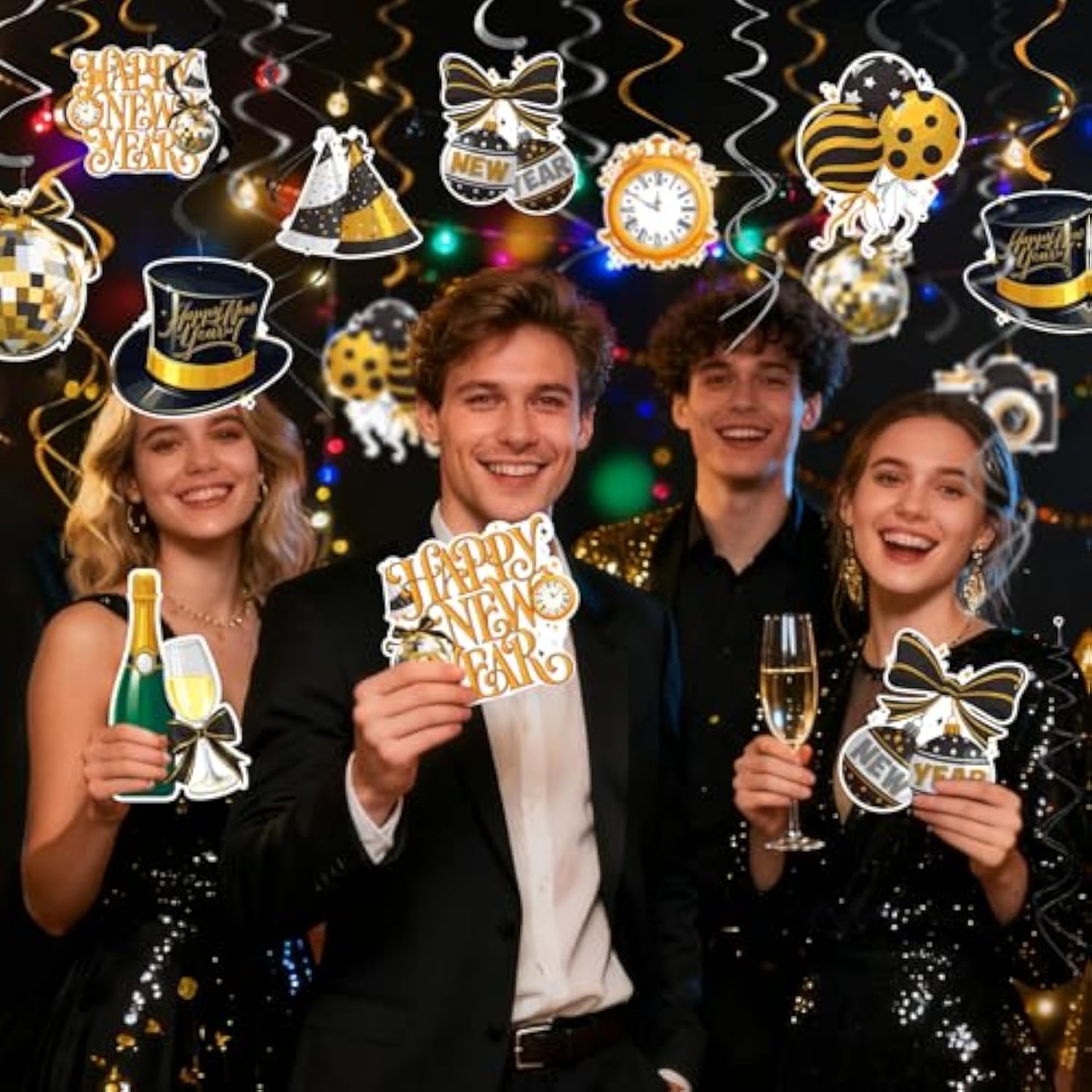 Happy New Year Party Decorations Kit Hanging Swirls New Years Eve Celebration